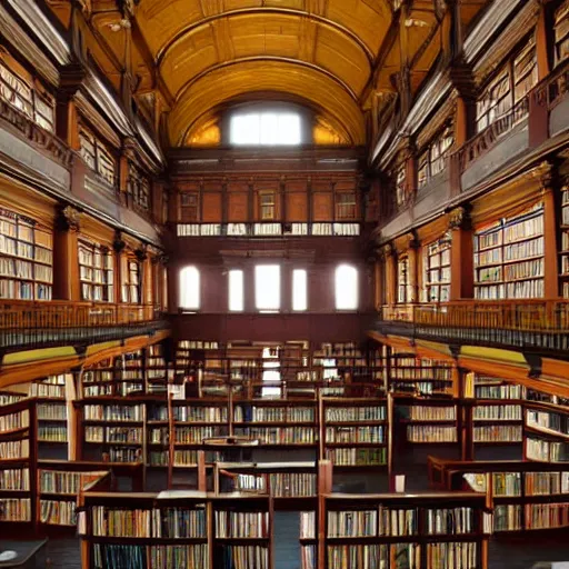 Prompt: classical library, trinity college, ohtori academy, interior