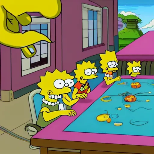 Image similar to Squid Game episode feature The Simpsons.