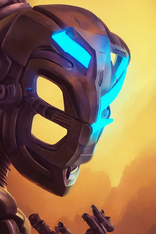 Image similar to epic mask helmet robot ninja portrait stylized as fornite style game design fanart by concept artist gervasio canda, behance hd by jesper ejsing, by rhads, makoto shinkai and lois van baarle, ilya kuvshinov, rossdraws global illumination radiating a glowing aura global illumination ray tracing hdr render in unreal engine 5