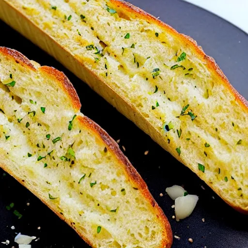 Prompt: the most mouthwatering piece of garlic bread