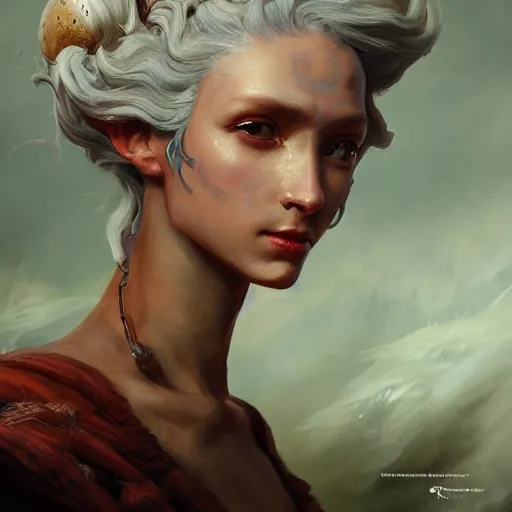 Image similar to a fantasy style portrait painting of a non - humanoid alien in the style of francois boucher oil painting unreal 5 daz. rpg portrait, extremely detailed artgerm greg rutkowski michael whelan