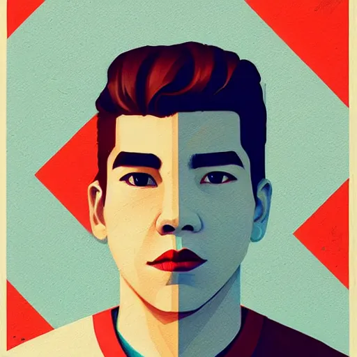 Image similar to Habs Nick Suzuki profile picture by Sachin Teng, asymmetrical, cigarette, Organic Painting , Matte Painting, geometric shapes, hard edges, graffiti, street art:2, by Sachin Teng:4