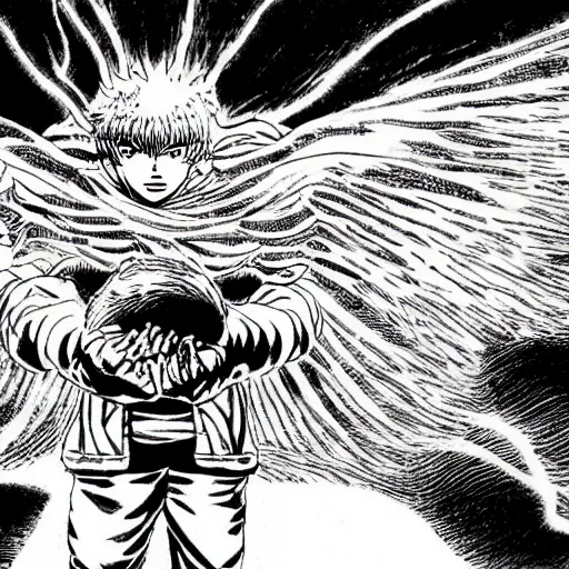 Prompt: a stunning manga panel from berserk by kentaro miura,