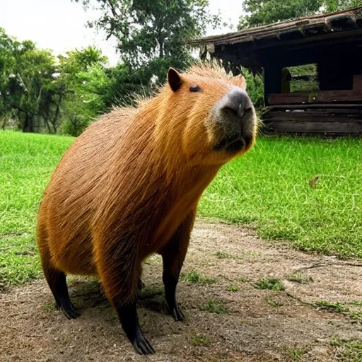Prompt: A picture of a capybara Giving your son advice