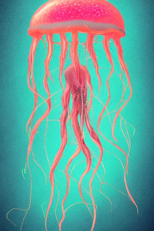 Image similar to glowing jellyfish, highly detailed, digital art, sharp focus, trending on art station