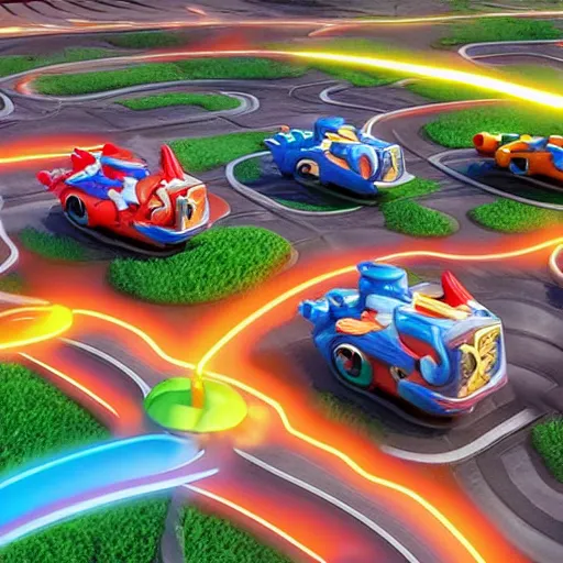 Image similar to high-speed future tech car battle, epic scene, candyland theme, fantasy, 4k