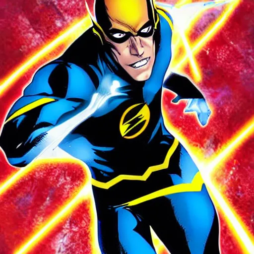 Image similar to reverse flash in blue outfit, dc comic cover