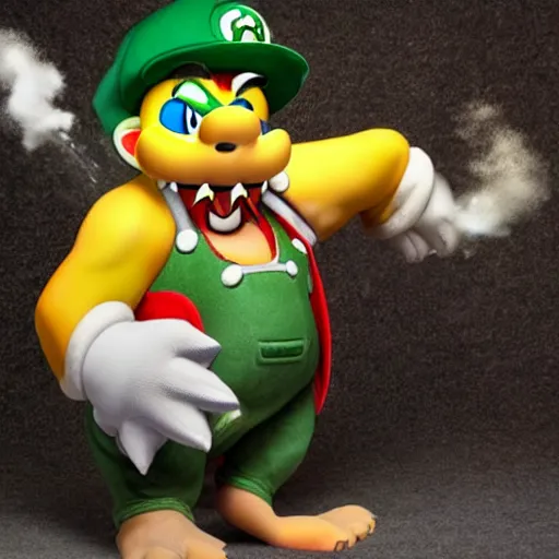 Image similar to bowser doing cocaine