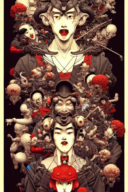 Image similar to 🔞🤡🤼, dynamic lighting, symmetrical dimension, rotary, 8 0 0 mm, depth detailed, by bambang nurdianshyah, garis edelweiss, roby dwi antono and ayami kojima, takato yamamoto, barclay shaw, karol bak, yukito kishiro, norman rockwell