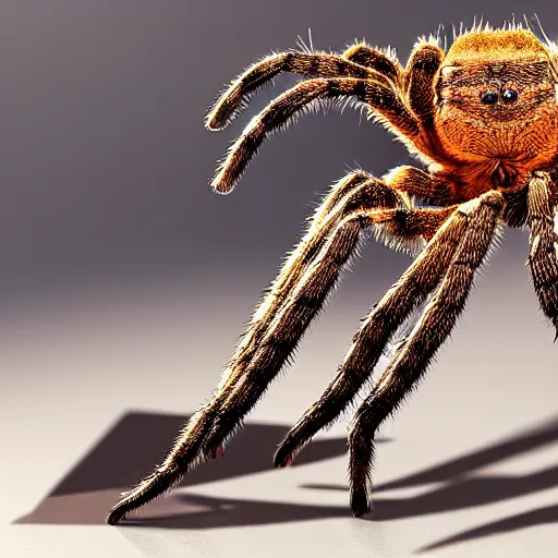 Image similar to a tarantula wearing high heels under her feet, tabletop, detailed, intricate, realistic, hdr, 8 k