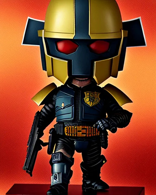 Image similar to nendoroid judge dredd | | realistic shaded, fine details, realistic shaded lighting poster by greg rutkowski, diego gisbert llorens, magali villeneuve, artgerm, jeremy lipkin and rob rey