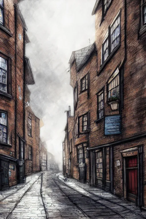 Image similar to a beautiful urban sketch of the shambles and little shambles york, 8 k, frostbite 3 engine, cryengine, dof, trending on artstation, digital art, crepuscular ray, art by ian fennelly