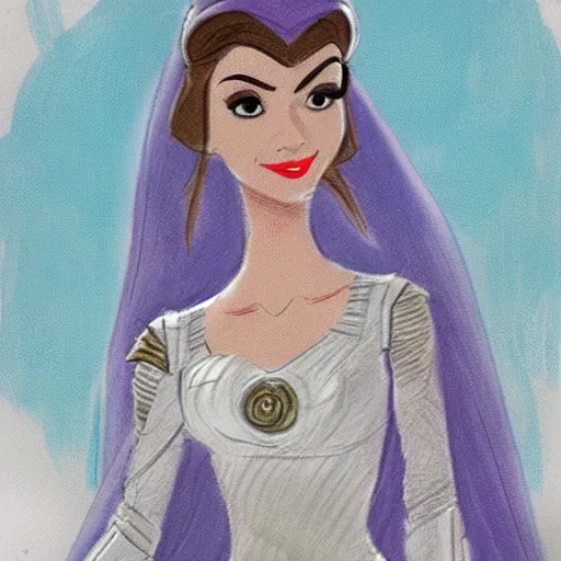 Image similar to milt kahl sketch of victoria justice as princess padme from star wars episode 3