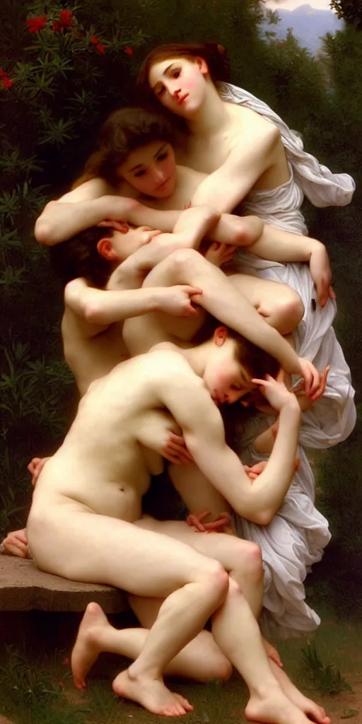 Prompt: an unexpected love, digital art, painted by bouguereau, very detailed, smooth, 4k masterpiece