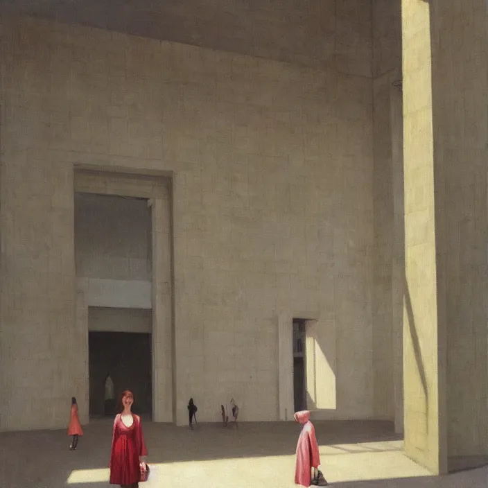 Image similar to woman in transparent robes, short skirt, in magnificent shopping mall, oil painting by edward hopper, zdislav beksinski, wayne barlowe