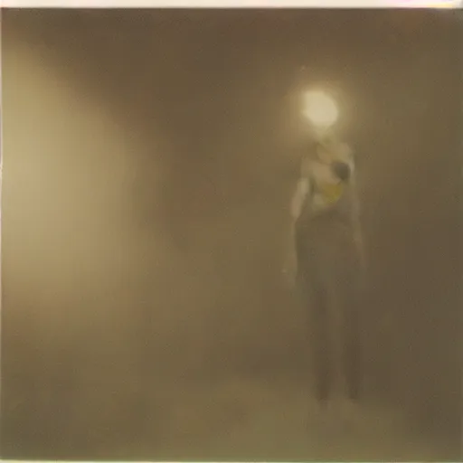 Prompt: blurry Polaroid of a cryptid emerging from the mist