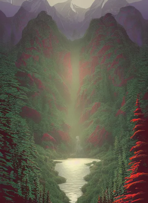 Prompt: Twin Peaks poster artwork by Michael Whelan and Tomer Hanuka, Rendering of the Litch, full of details, by Makoto Shinkai and thomas kinkade, Matte painting, trending on artstation and unreal engine