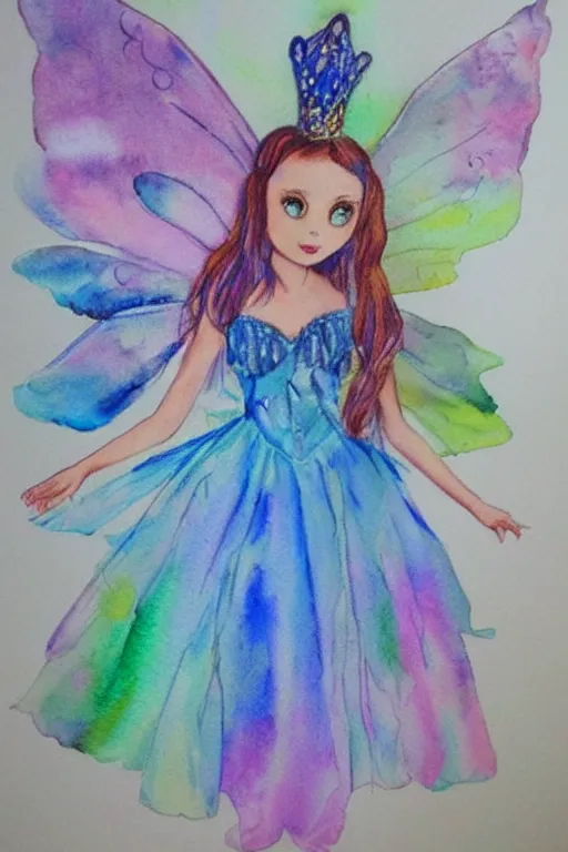 Prompt: fairy princess dress, watercolor