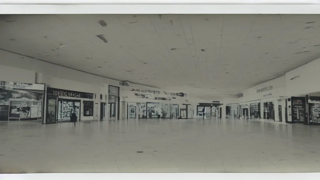 Image similar to Beautiful Photograph of a liminal polaroid of an empty mall