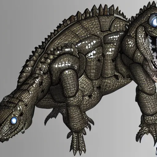 Image similar to a robotic crocodile, anime concept art, highly detailed, 8 k