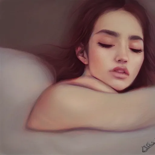 Image similar to beautiful realistic portrait of afternoon sleep artgerm