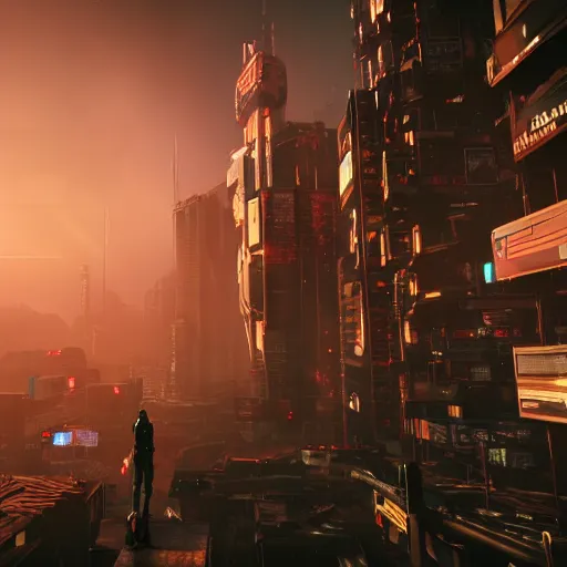 Image similar to tallneck in cyberpunk city