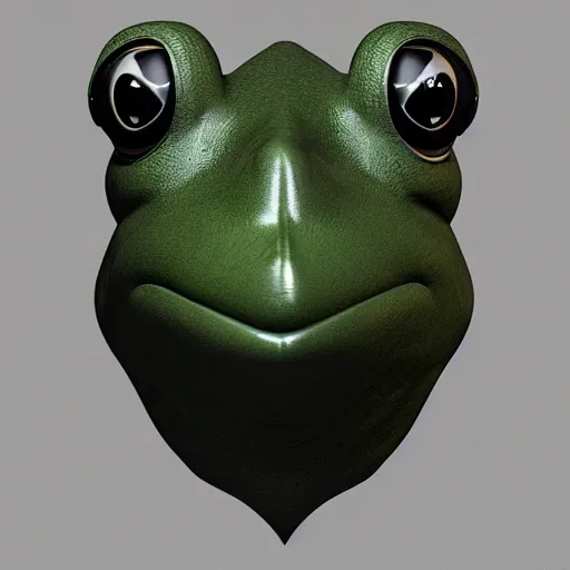 Prompt: a green frog mask with a black background, a raytraced image by Michelangelo, zbrush central, hypermodernism, 8k 3d, zbrush, #vfxfriday