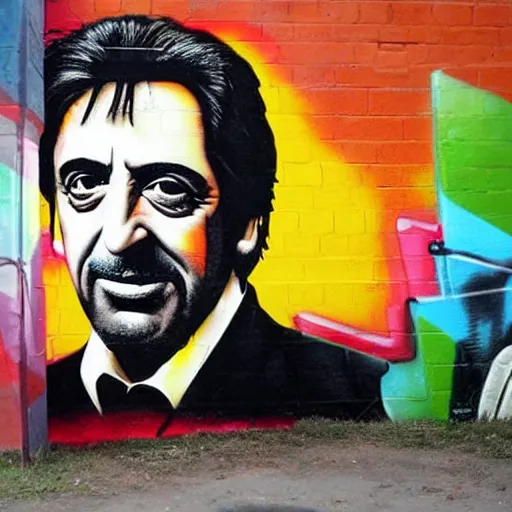 Image similar to graffiti of al pacino