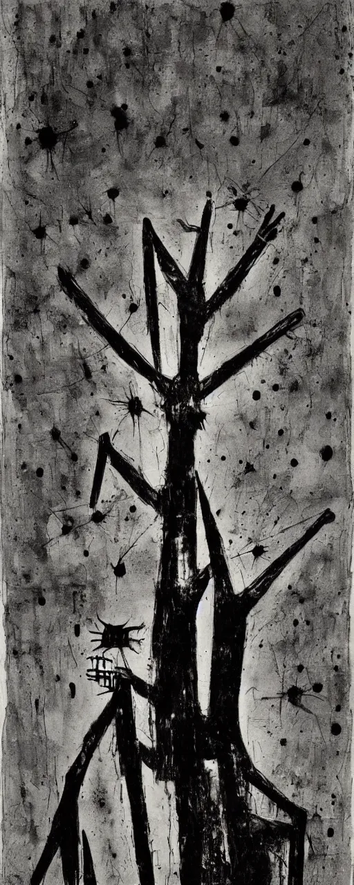 Prompt: alone in darkness, by bernard buffet and stephen gammell and emil nolde, 8 k, trending on artstation