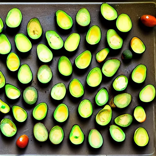 Prompt: a pool full of avocados