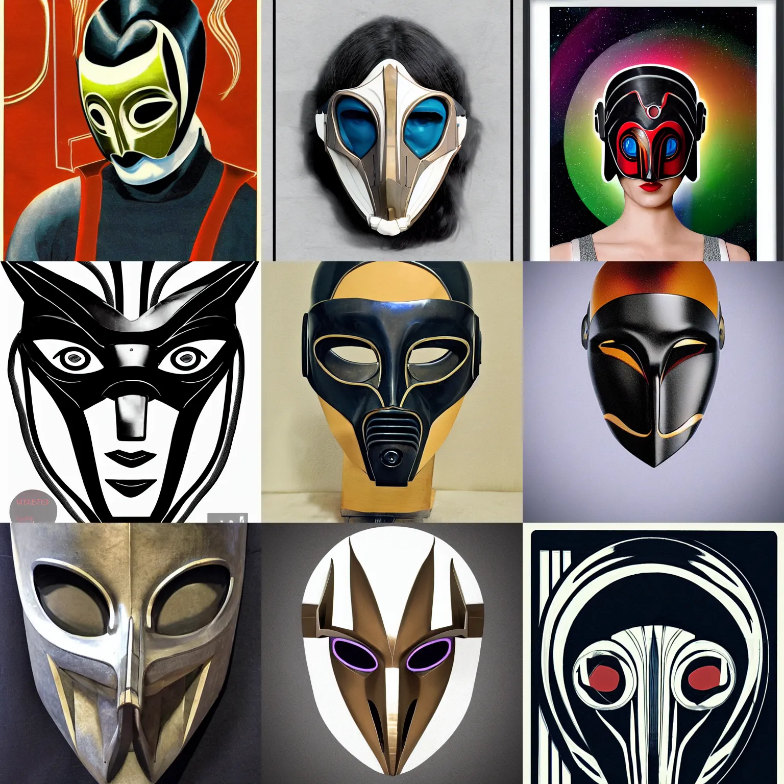 Prompt: art deco, sci - fi, full mask