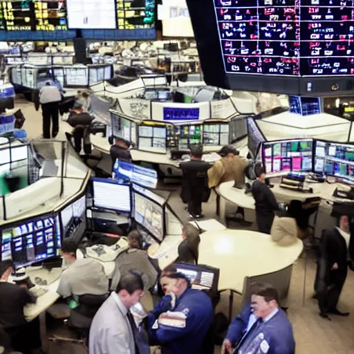 Image similar to Traders are throwing giant dices on stock market trading floor, journalism photo, award-winning