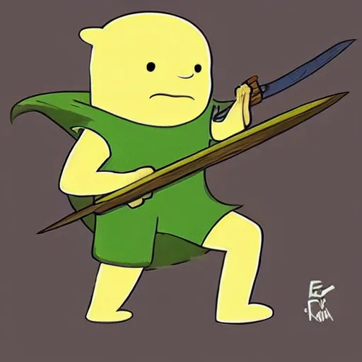 Image similar to “adventure time character design concepts, Finn, jake, Fern, swords, epic concept art, by frank frazetta”