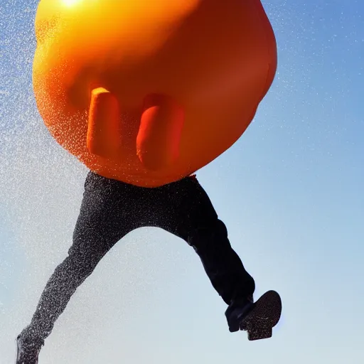 Prompt: overinflated inflatable bursting, too much air, toy explosion, action photography, slow - motion