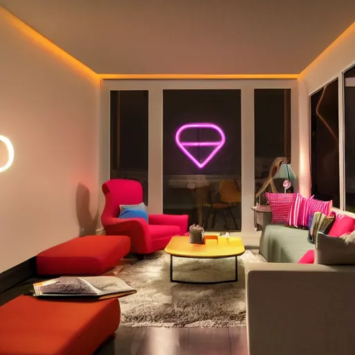 Image similar to sweet neon lights inside a manly room