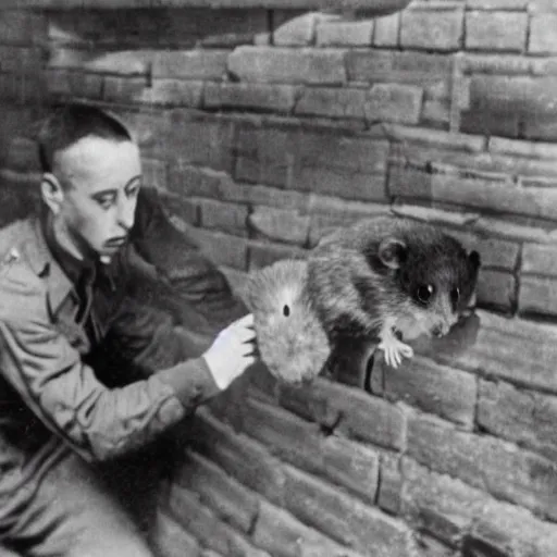 Prompt: a hamster in ww 2 fighting with the germans