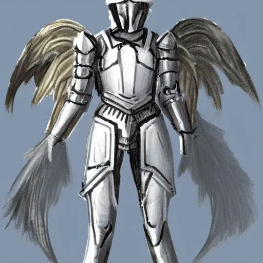 Image similar to angel in armor concept art