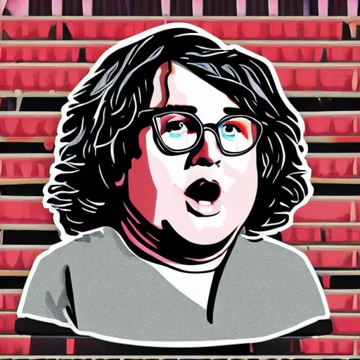 Prompt: jonah - hill / andy milonakis & clark duke hybrid, vector, svg sticker art