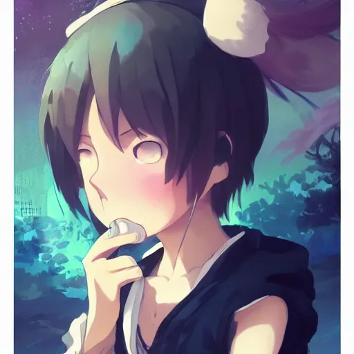 Image similar to a crying hamster, illustration concept art anime key visual trending pixiv fanbox by wlop and greg rutkowski and makoto shinkai and studio ghibli and kyoto animation symmetrical facial features