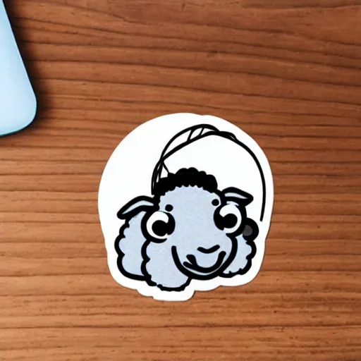 Image similar to cute phone wires sheep by luc cornec sticker