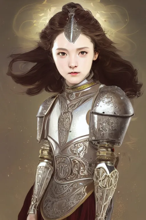 Prompt: beautiful and victorian and holy and divine and elite young medieval female like twice tzuyu white armor knight portrait +shinny eyes+front face with light flowing hair, ultradetail face, art and illustration by tian zi and craig mullins and WLOP and alphonse mucha, fantasy, intricate complexity, human structure, human anatomy, fantasy character concept, watermark, blurry, hyperrealism 8k