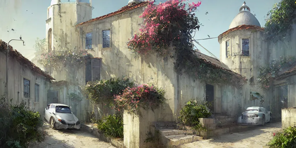 Image similar to lisbon, beautiful views, painterly concept art, joanna gaines, environmental concept art, farmhouse, magnolia, concept art illustration by ross tran, james gurney, by craig mullins, by greg rutkowski