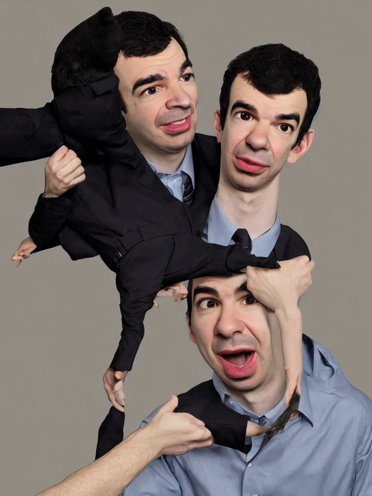 Prompt: nathan fielder is as a puppet master, high detail, 8 k, photorealism