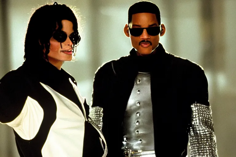 Image similar to michael jackson invincible era 2 0 0 1 and will smith in men in black