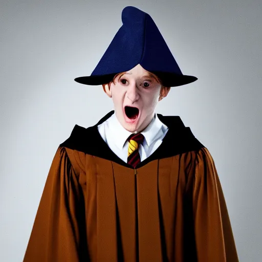 A Boy in a Harry Potter Costume Wearing the Sorting Hat · Free