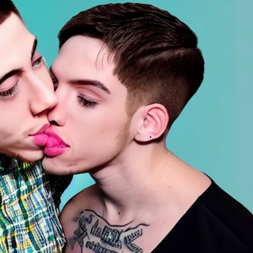 Image similar to dantdm kissing pete davidson