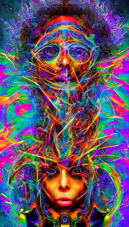 Image similar to psytrance artwork, by jason de graaf