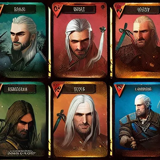 Image similar to gwent cards a set of witcher