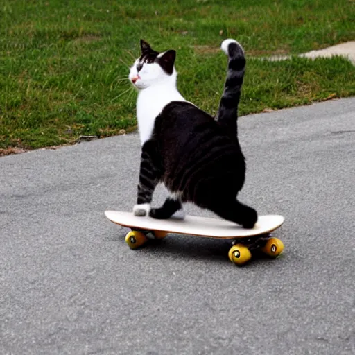 Image similar to cat riding a skateboard