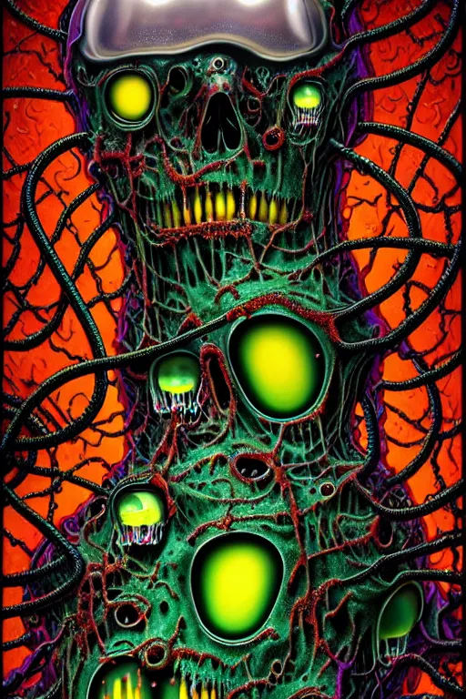 Image similar to a detailed photorealistic image of a transparent jelly nightmare zombie horror machine depth of field electronic chemistry by johfra bosschart, lisa frank, dark fantasy art, high detail, trending on artstation